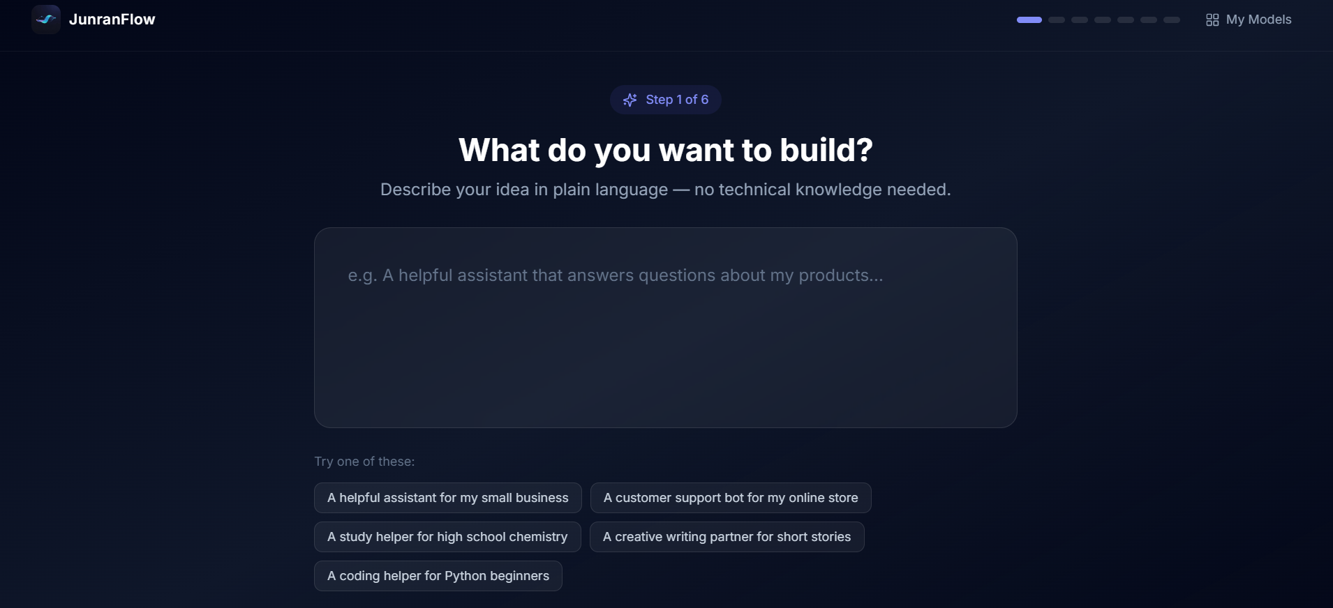 JunranFlow — main interface